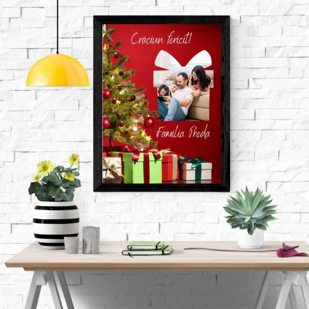 Cadouri Secret Santa - Rama foto personalizata - Craciun fericit -1 poza