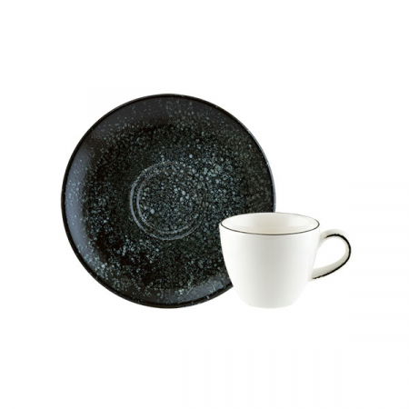 COSMOS BLACK Envisio Collections - BONNA COSMOS BLACK Ceasca 80ml cu farfurioara 12cm (COSBL GRM 02KT)-(E104 RIT 02KF)