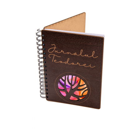 Planner/Jurnal - Agenda personalizata din lemn tip planner Copacul vietii, 100 pagini