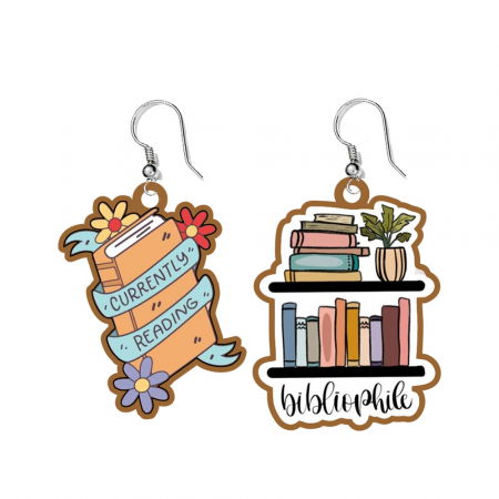 Cercei handmade Book Lover cu tortite de otel inoxidabil, 30 mm