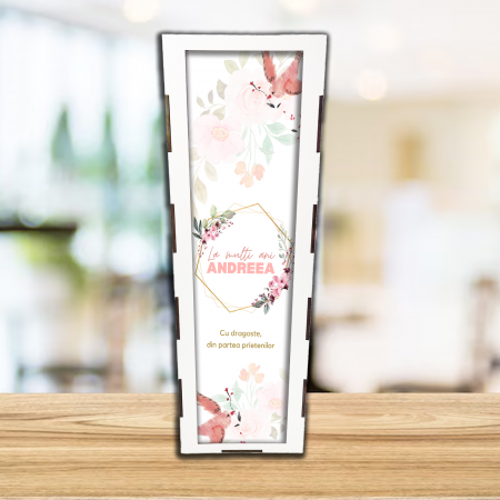 Accesorii pentru bauturi personalizate - Cutie de vin personalizata La multi ani cu pasarele
