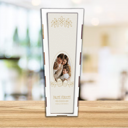 Accesorii pentru bauturi personalizate - Cutie de vin personalizata cu poza Ou auriu
