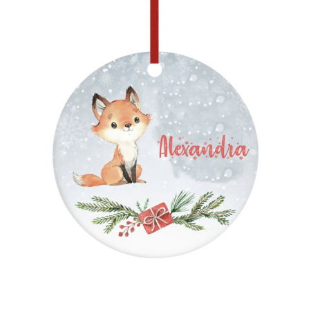 Cadouri personalizate - Glob personalizat cu nume vulpe 8 cm