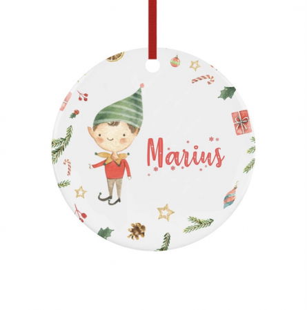 Cadouri personalizate - Glob personalizat cu nume spiridus 8 cm