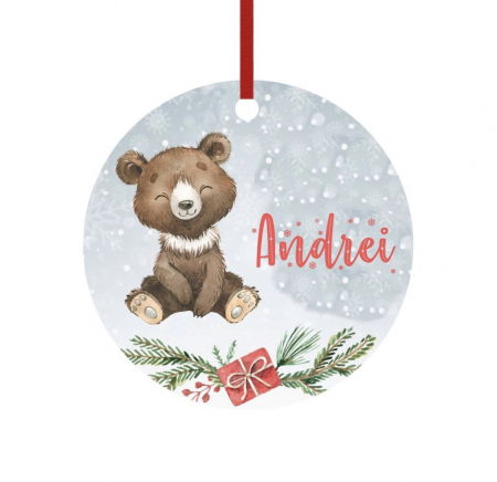 Cadouri personalizate - Glob personalizat cu nume ursulet 8 cm