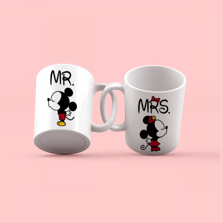 Cani personalizate pentru cuplu Mickey