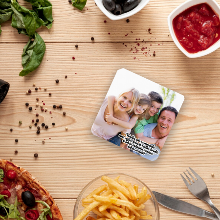 Cadouri personalizate - Suport pahar personalizat cu poza si mesaj