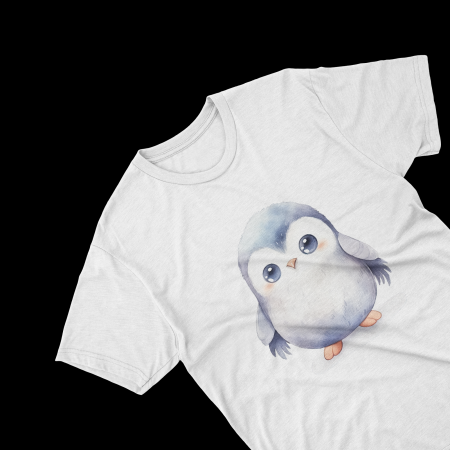 Tricouri personalizate cu poza Pinguin Watercolor grasut