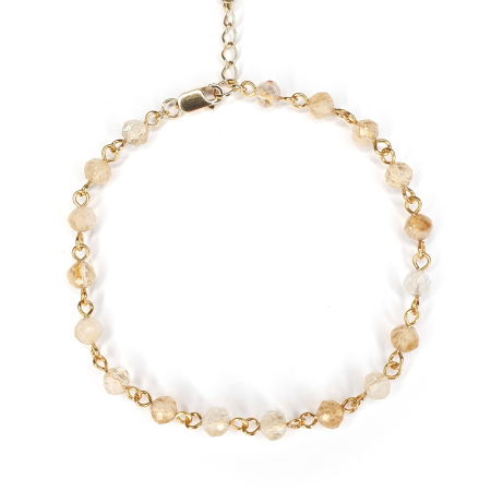 Bratara Citrin Zora, argint placat cu aur