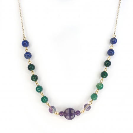 Colier Ametist Victoria , argint placat cu aur