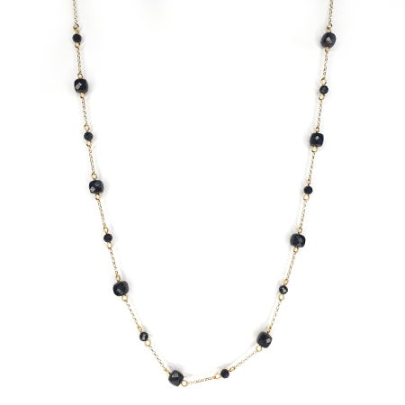 Colier Turmalina Neagra Gabi, argint placat cu aur