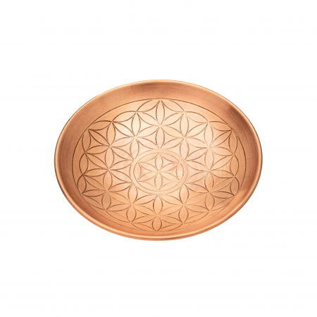 Farfurie din Cupru Floarea Vieții – Diametru 15,5 cm