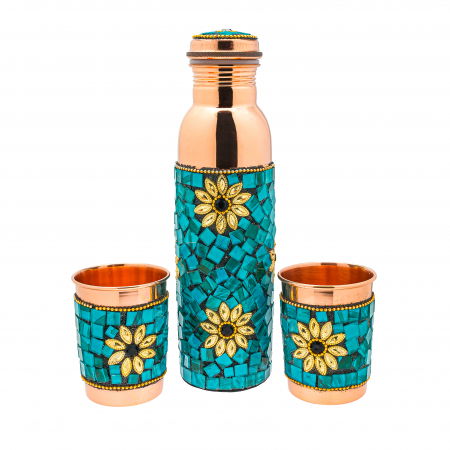 Recipiente din cupru - Set din cupru Malachit