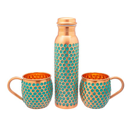 Recipiente din cupru - Set din Cupru Smarald