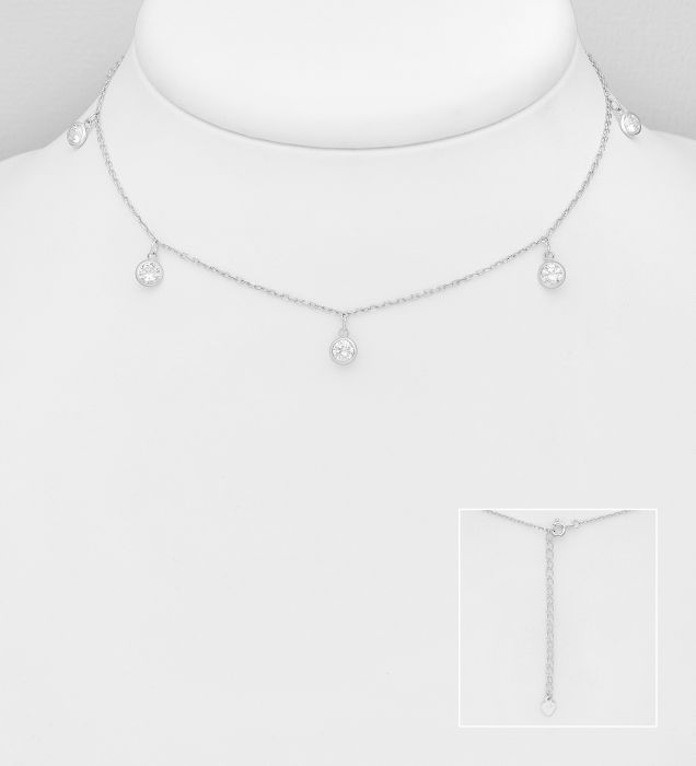 Colier din argint Sterling 925 cu diamante simulate [1]