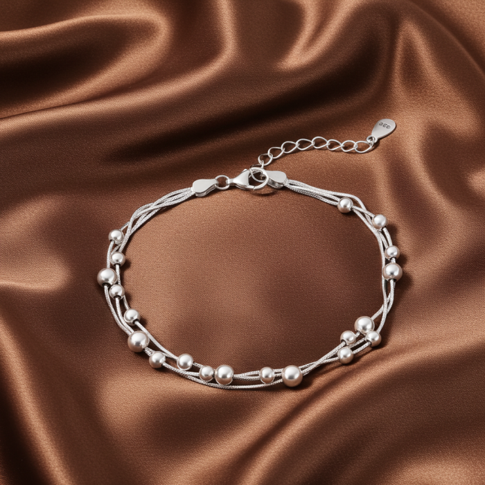 Bratara din argint Sterling 925 cu bile si 3 lantisoare [1]