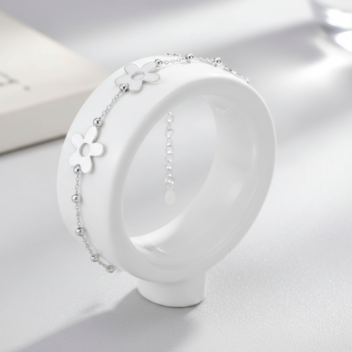 Bratara Lant cu flori din argint Sterling 925 [6]