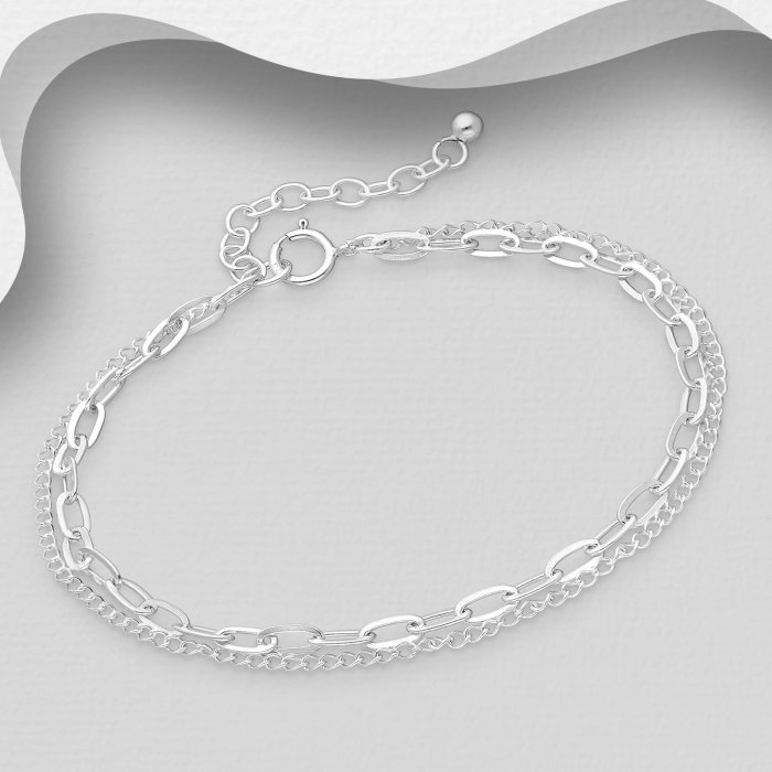 Bratara Lant dublu din argint Sterling 925 [3]