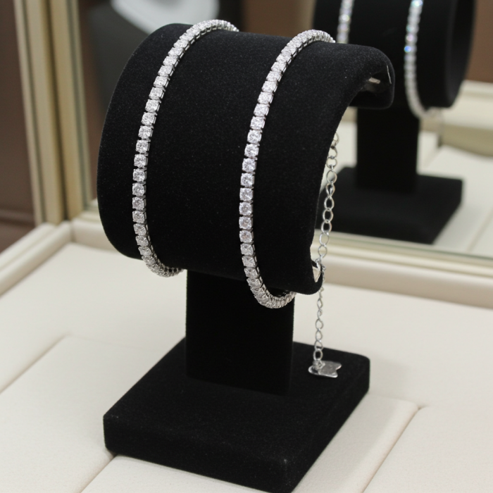 Bratara Tennis din argint Sterling  925 cu diamante simulate [3]