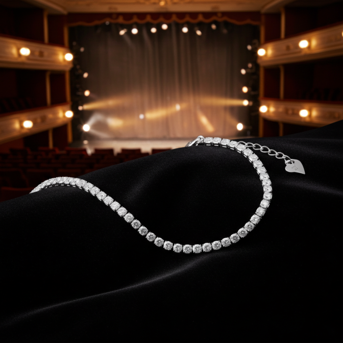 Bratara Tennis din argint Sterling  925 cu diamante simulate [4]