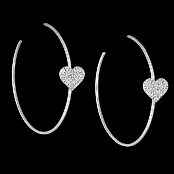 Cercei Cerc Argint 925 Inimioara cu Diamante Simulate – Colectia Love [7]