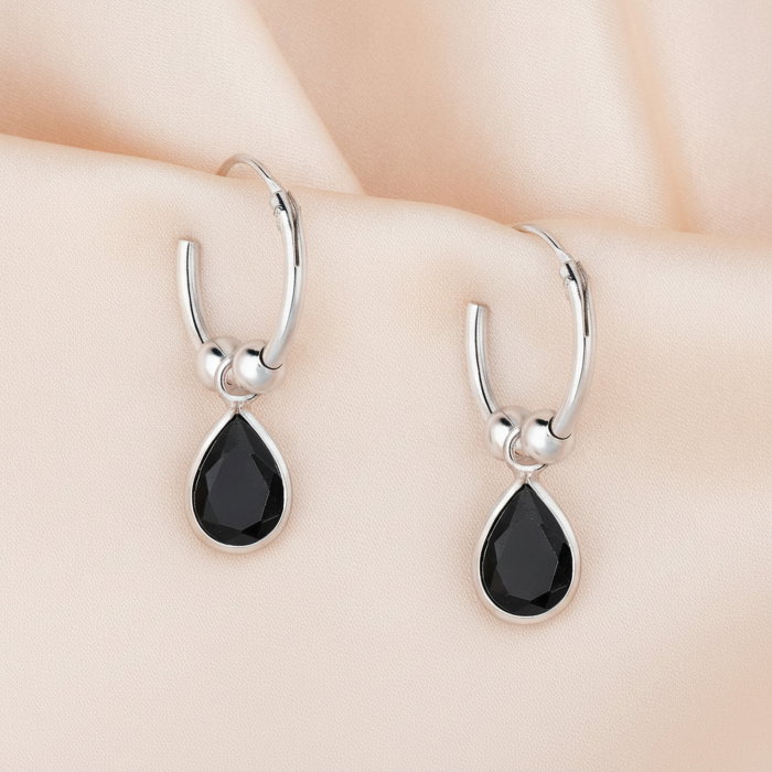 Cercei Cerc picatura din argint Sterling 925 cu diamante simulate [1]