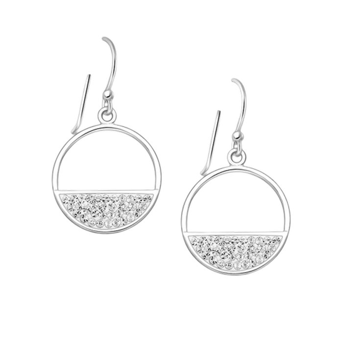 Cercei Cerc-semicerc din argint Sterling 925 cu cristale de sticla [1]