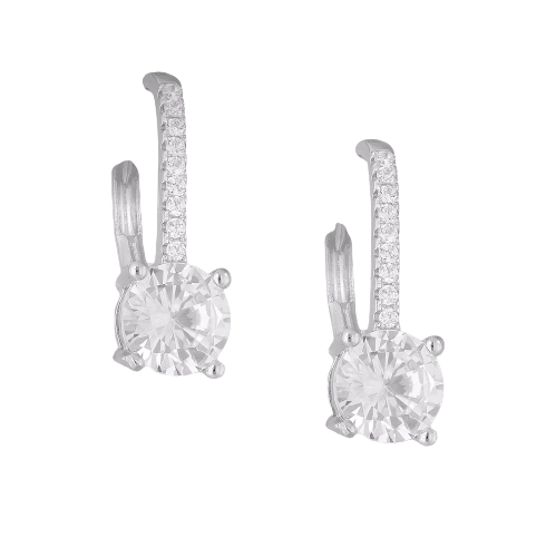 Cercei Clasici din argint Sterling 925 cu diamante simulate [3]