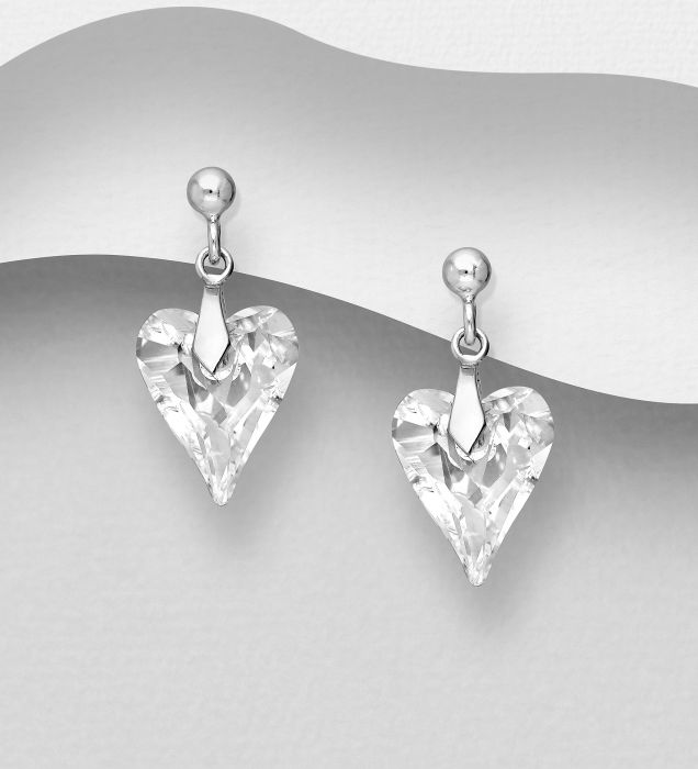 Cercei  Inima din argint Sterling 925 cu un cristal fin austriac [1]