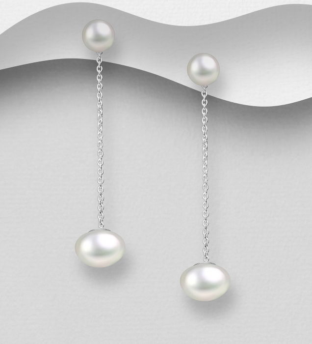Cercei Lant din argint Sterling 925 cu perle de apa dulce [1]