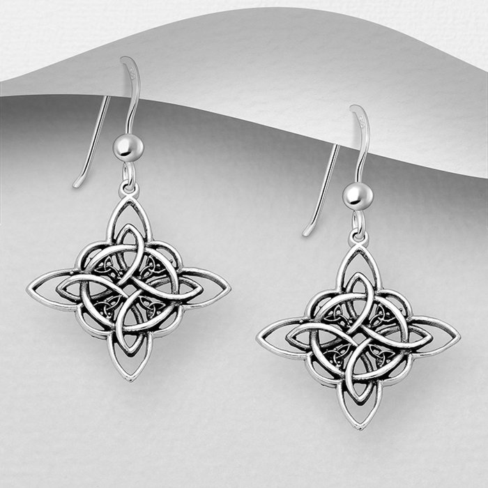 Cercei din argint Sterling 925 stil celtic oxidat [3]