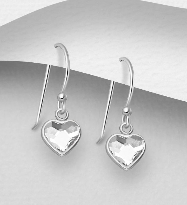 Cercei Inimioara din argint Sterling 925 cu cristale fine austriece [1]