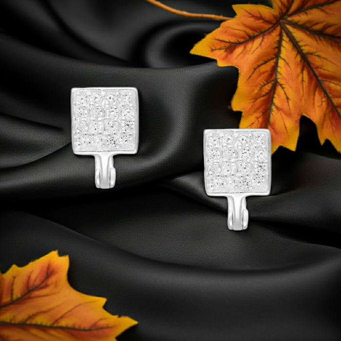 Cercei Patrati din argint Sterling 925 cu diamante simulate [2]