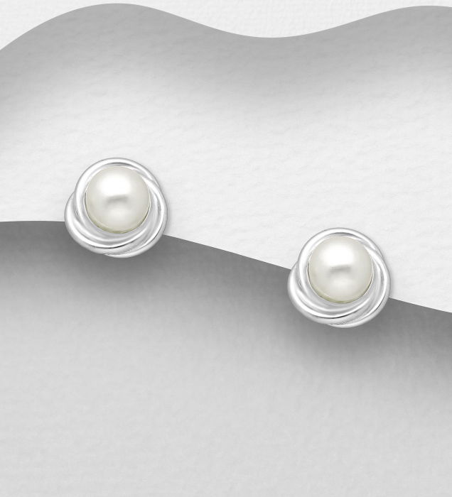 Cercei Push-Back din argint Sterling 925 cu perle de sinteza [1]