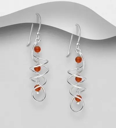 Cercei spiralati din argint Sterling 925 cu diverse pietre semipretioase [2]