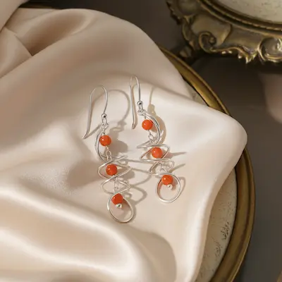 Cercei spiralati din argint Sterling 925 cu diverse pietre semipretioase [1]