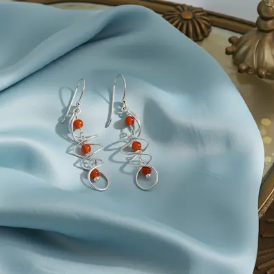 Cercei spiralati din argint Sterling 925 cu diverse pietre semipretioase [3]