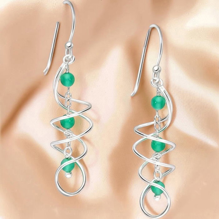 Cercei spiralati din argint Sterling 925 cu diverse pietre semipretioase [13]