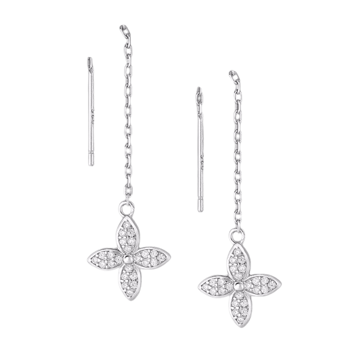 Cercei Fir cu cruciulita din argint Sterling 925 cu diamante simulate [1]