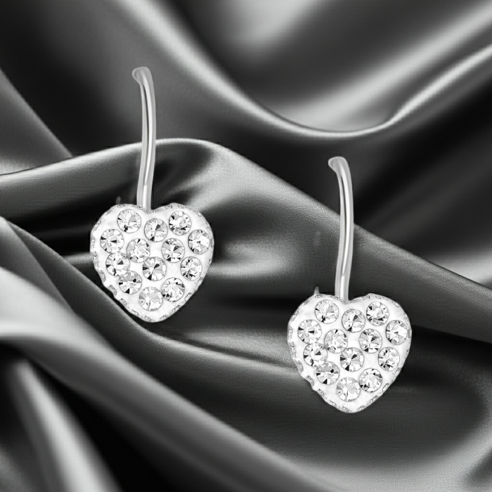 Cercei tip inima din argint Sterling 925 cu cristale de sticla [3]