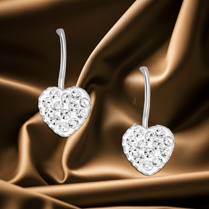 Cercei tip inima din argint Sterling 925 cu cristale de sticla [1]