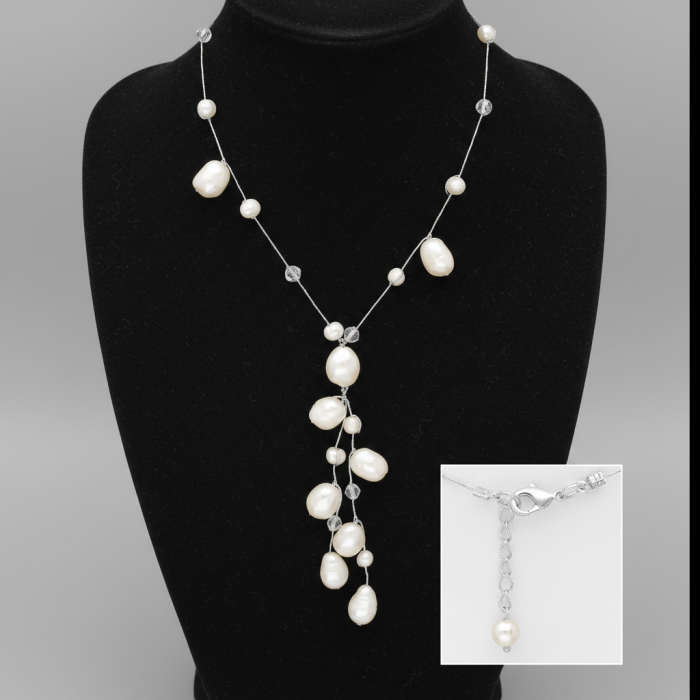 Colier cu margele din sticla si perle de apa dulce [5]