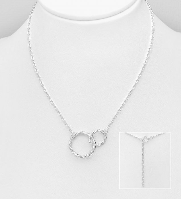 Colier din argint Sterling 925 cu inele impletite [1]