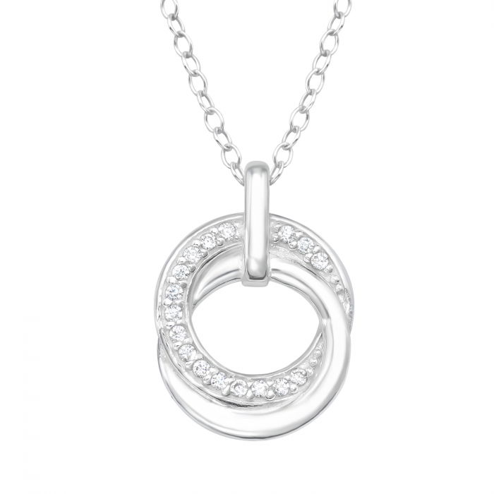 Colier Inele Petrecute din Argint Sterling 925 cu diamante simulate [1]