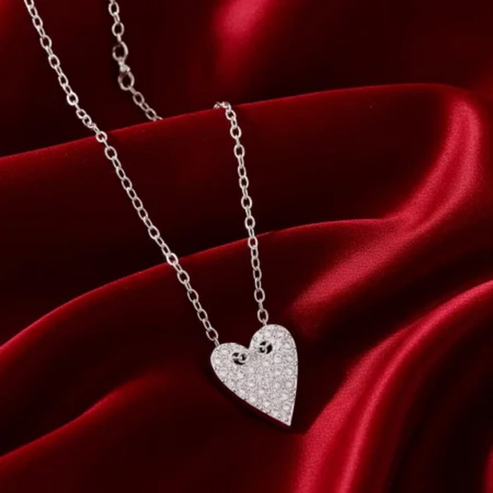 Colier Inima Ascutita din Argint Sterling 925 cu diamante simulate [8]