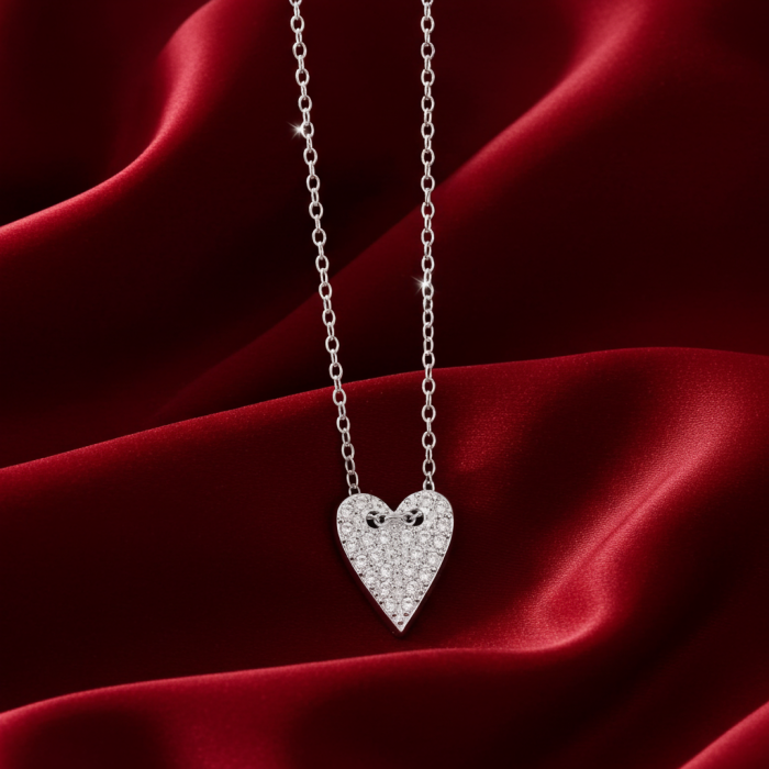 Colier Inima Ascutita din Argint Sterling 925 cu diamante simulate [6]