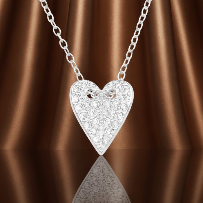 Colier Inima Ascutita din Argint Sterling 925 cu diamante simulate [1]