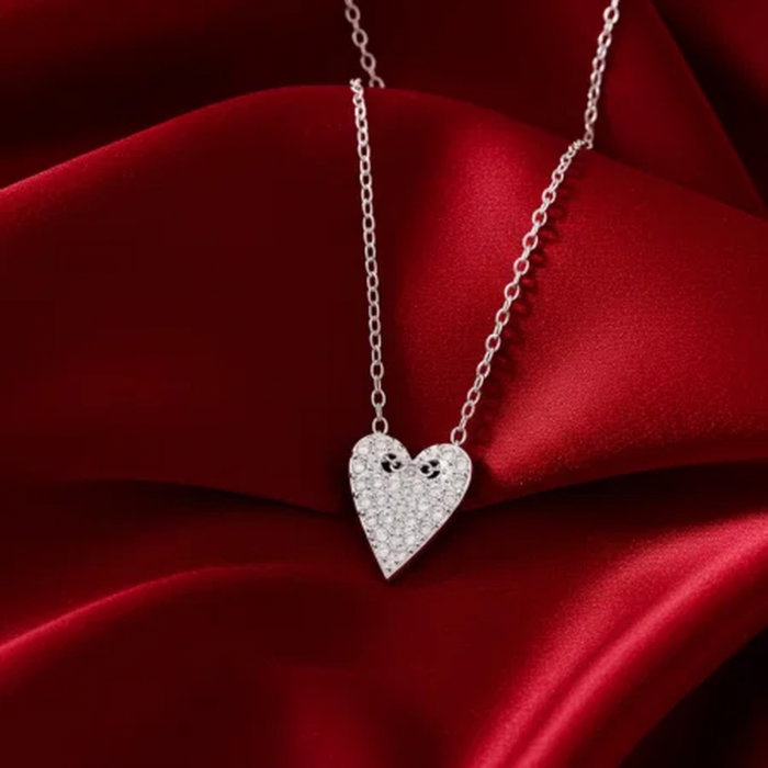 Colier Inima Ascutita din Argint Sterling 925 cu diamante simulate [2]