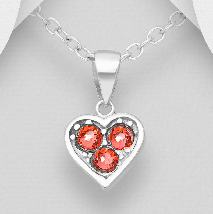 Colier Inima din argint Sterling 925 cu cristale austriece [2]