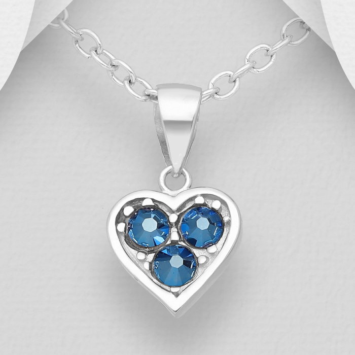 Colier Inima din argint Sterling 925 cu cristale austriece [5]